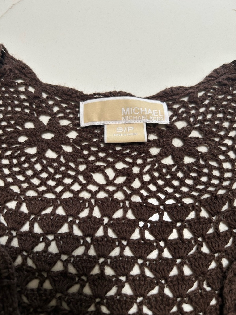 Michael Kors Crocheted Long Sleeve Dress Cover Up - Picture 7 of 10
